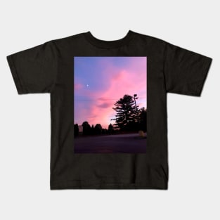 Sunset Over a Burger King Parking Lot Three Kids T-Shirt